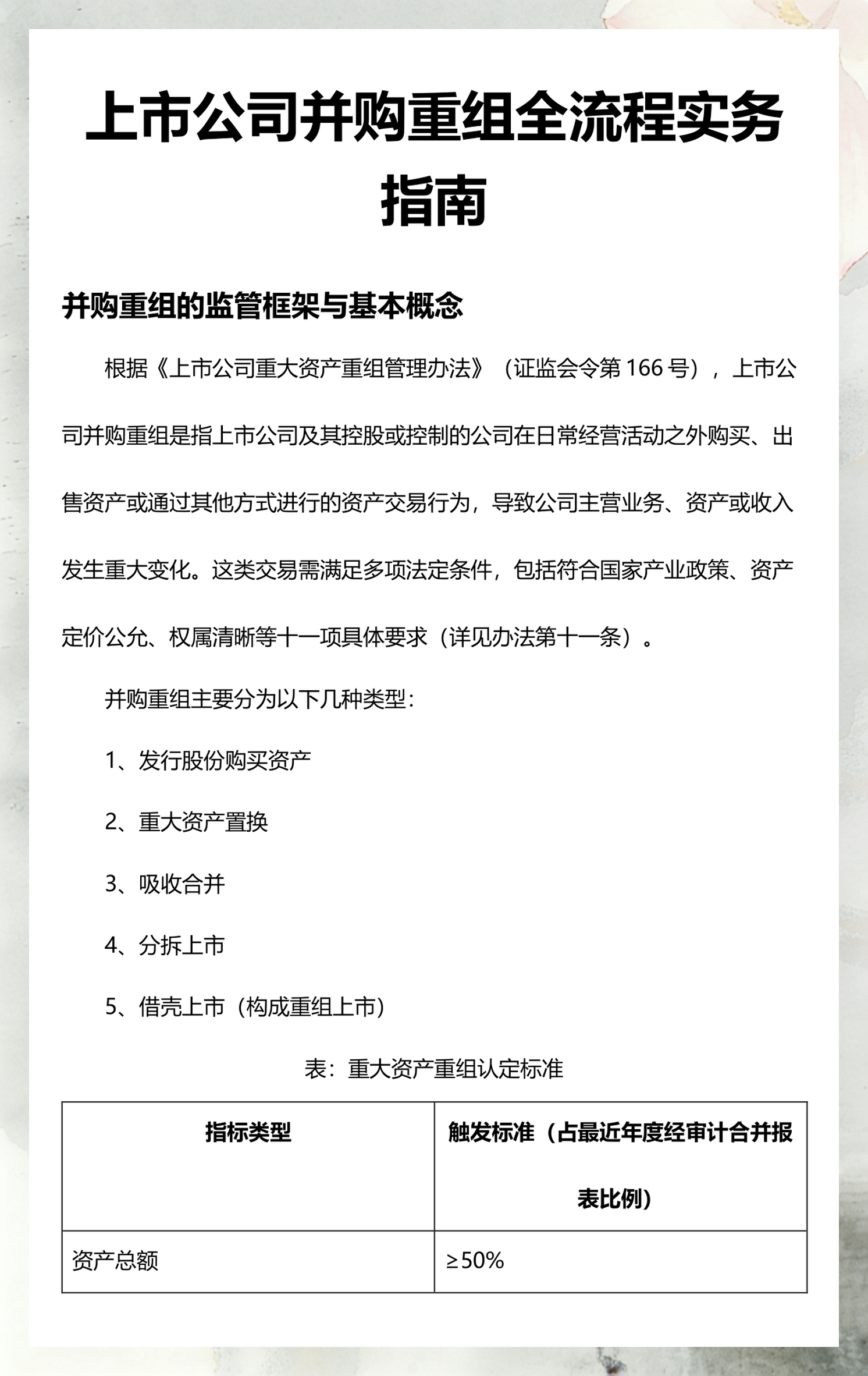 并购重组顾问服务(并购重组财务顾问业务的基本流程)合作市